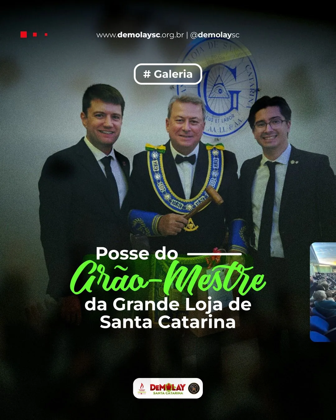 Ordem DeMolay catarinense participa da posse do Grão-Mestre da Grande Loja de Santa Catarina