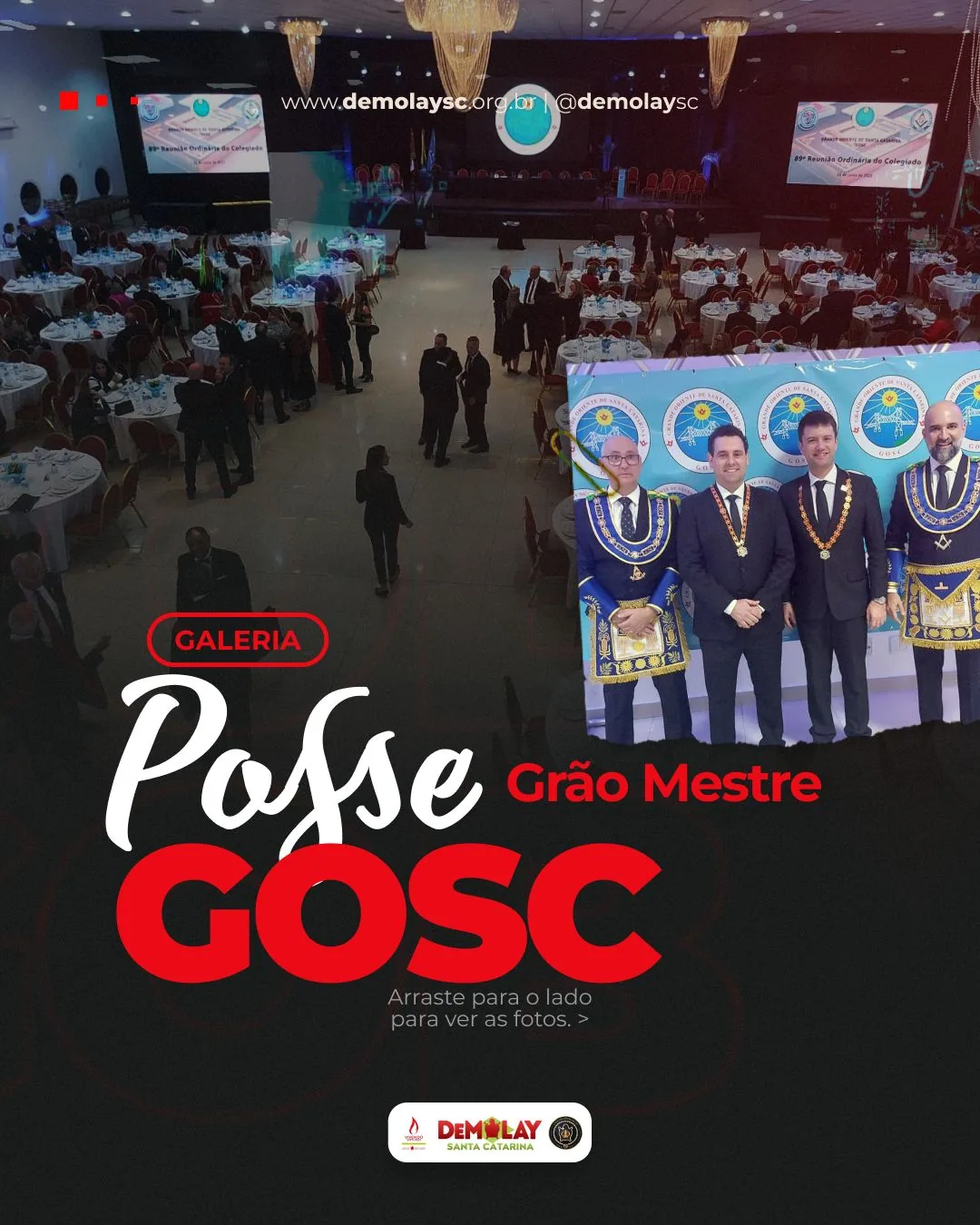 Ordem DeMolay de Santa Catarina prestigia a posse do Grão-Mestre do GOSC
